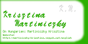 krisztina martiniczky business card